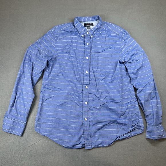 American Eagle Outfitters Other - American Eagle Athletic Fit Long Sleeve Button Up Pocket Shirt Stripe Blue L